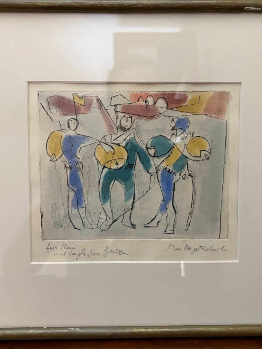 Max Hegetschweiler Hand Painted and Signed Lithograph